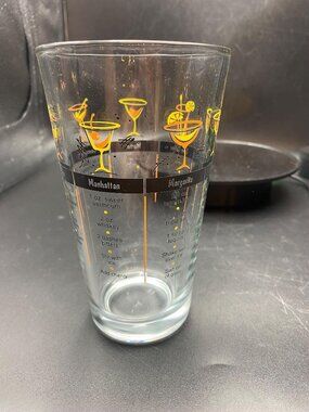 MCM Libby Glass Coctail Glass with Recipes